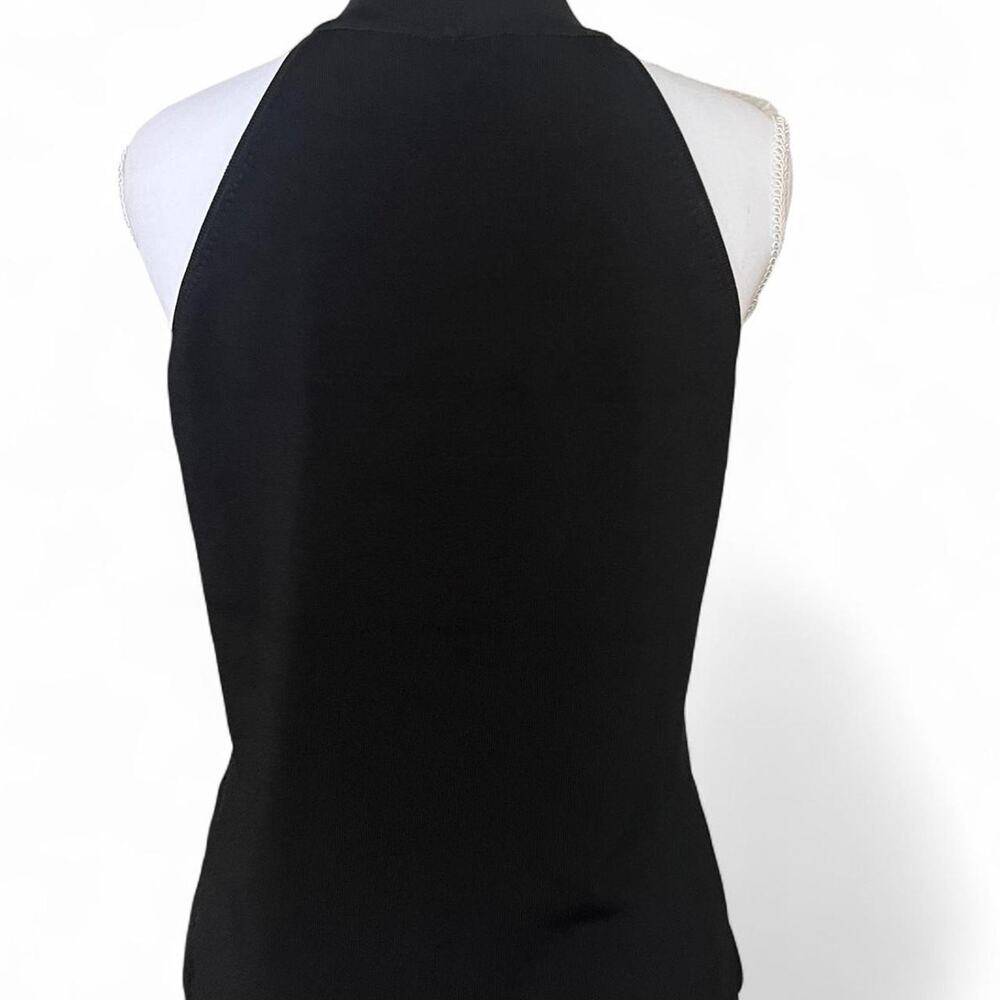 Cache Black Mesh Flame Appliqu Halter Top Y2k / E… - image 4